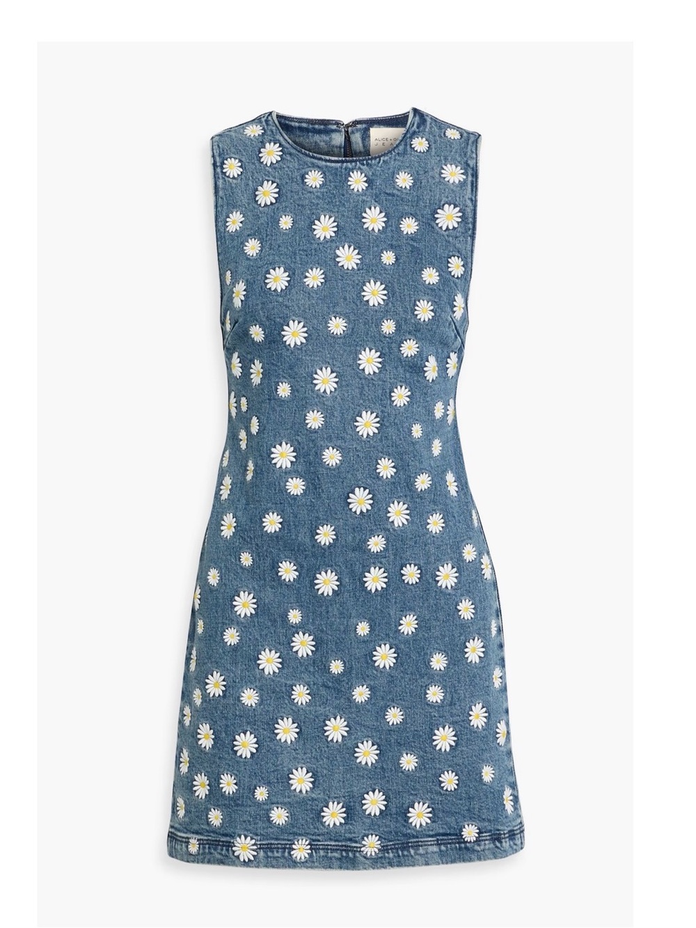 Alice + Olivia Blue Denim Daisy Shift Dress